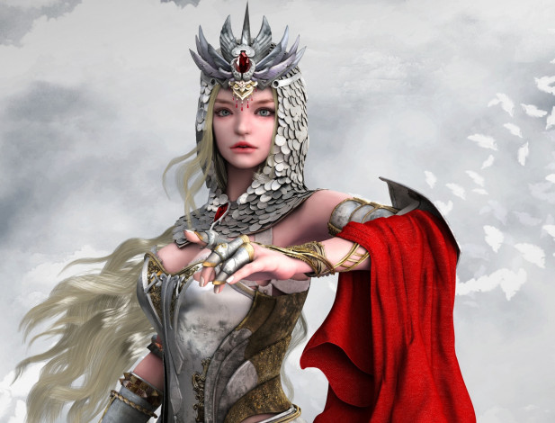 Обои картинки фото 3д графика, fantasy , фантазия, доспехи, девушка