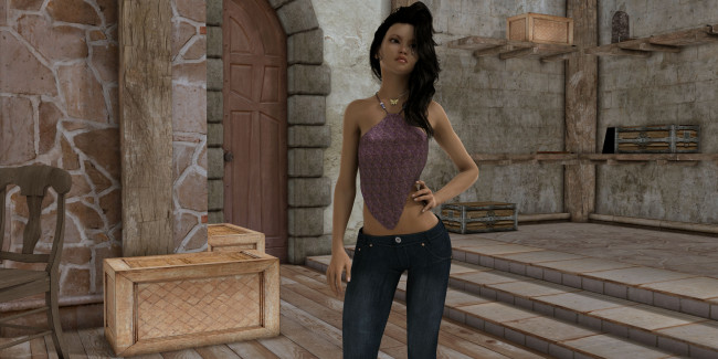 Обои картинки фото 3д графика, people , люди, девушка, взгляд