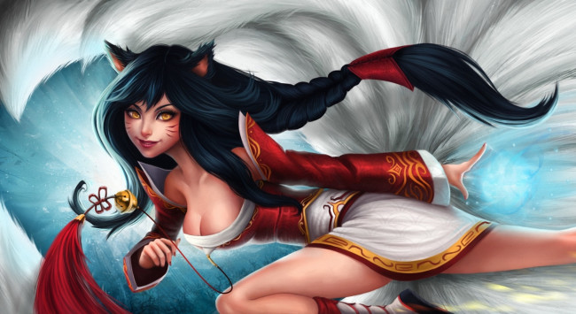 Обои картинки фото league of legends, видео игры, волосы, бег, девушка