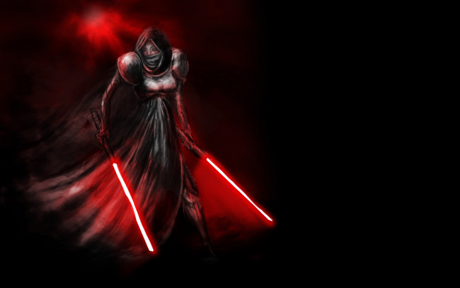 Обои картинки фото star wars, фэнтези, _star wars, световой, меч, девушка, звездные, войны, star, wars