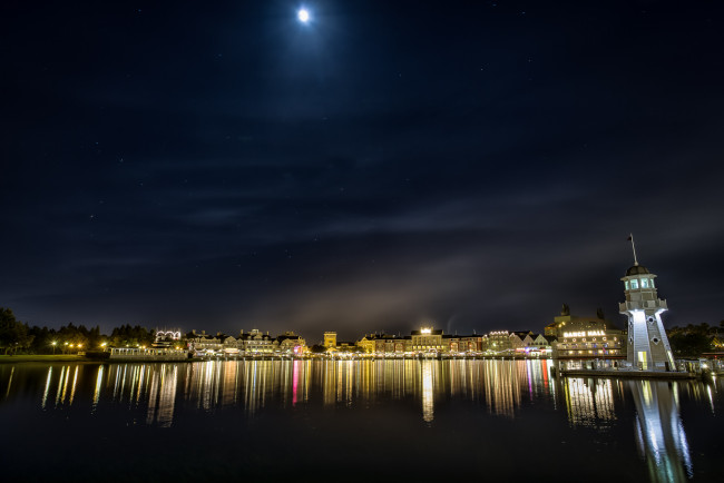 Обои картинки фото города, диснейленд, ночной, вид