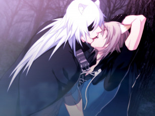 Картинка аниме lamento коное поцелуй парни коты рай лес