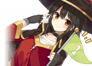 Картинка аниме kono+subarashii+sekai+ni+shukufuku+wo фон девушка взгляд