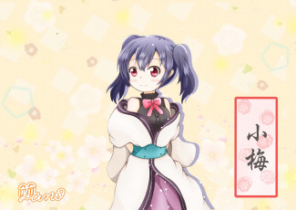 обоя urara meirochou, аниме, девушка, взгляд, фон