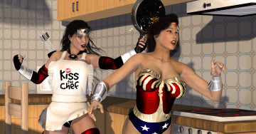 Картинка 3д+графика фантазия+ fantasy девушки взгляд фон