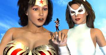 Картинка 3д+графика фантазия+ fantasy девушки взгляд фон