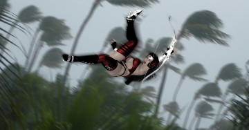 Картинка 3д+графика фантазия+ fantasy фон оружие взгляд девушка