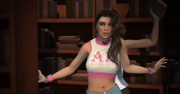 Картинка librarian+perils 3д+графика фантазия+ fantasy девушка взгляд фон