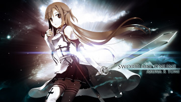 Картинка аниме sword+art+online девушка взгляд фон