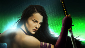 Картинка фэнтези девушки девушка фон взгляд меч