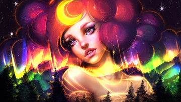 Картинка фэнтези девушки девушка фон взгляд сияние звезды