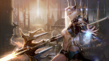 Картинка фэнтези девушки lee jung hun девушка оружие