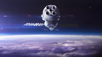 Картинка космос космические+корабли +космические+станции спутник свечение невесомость вакуум