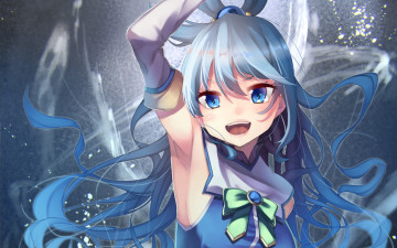 Картинка аниме kono+subarashii+sekai+ni+shukufuku+wo девушка взгляд фон