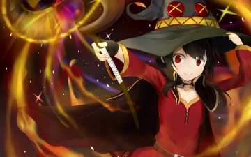 Картинка аниме kono+subarashii+sekai+ni+shukufuku+wo девушка фон взгляд