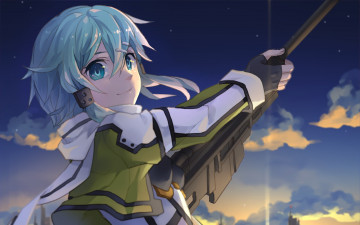 Картинка аниме sword+art+online девушка взгляд фон