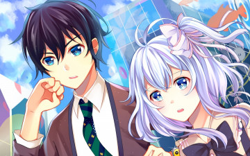 Картинка аниме unknown +другое цвета фон узор парень