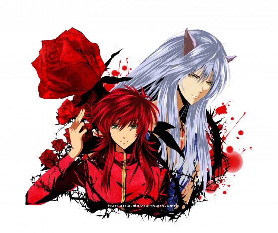 Обои картинки фото аниме, yu yu hakusho, youko, kurama