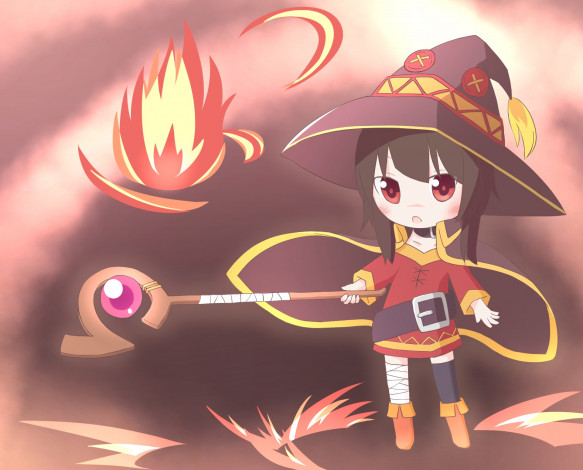 Обои картинки фото аниме, kono subarashii sekai ni shukufuku wo, девушка, фон, взгляд