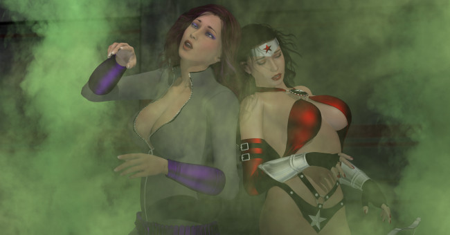 Обои картинки фото 3д графика, фантазия , fantasy, девушки, взгляд, фон