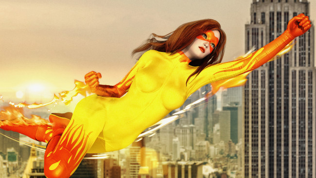 Обои картинки фото 3д графика, фантазия , fantasy, полёт, фон, девушка, маска