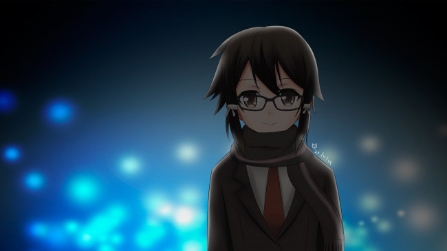 Обои картинки фото аниме, sword art online, взгляд, фон, девушка