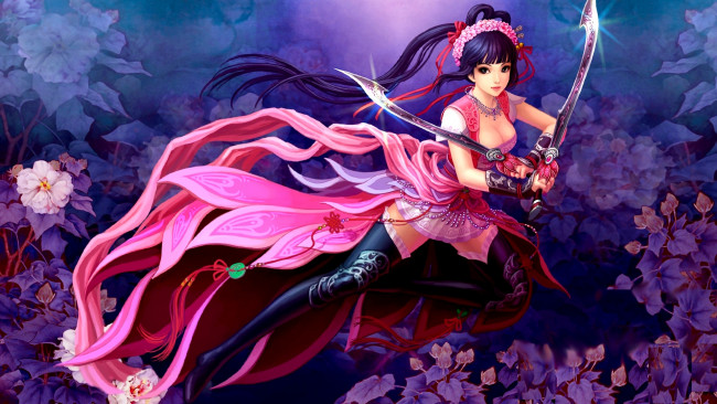 Обои картинки фото фэнтези, девушки, девушка, мечи, воин