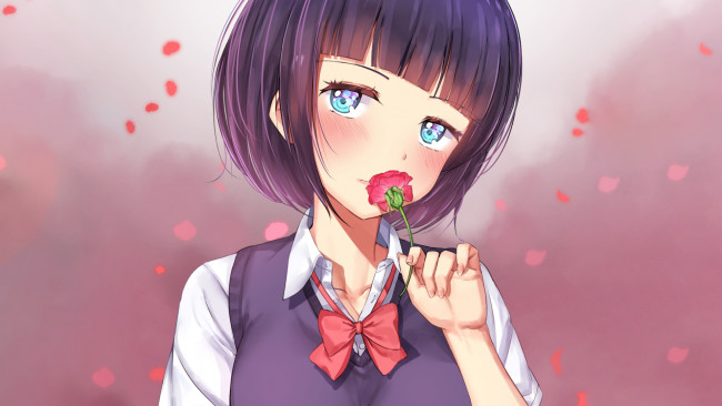 Обои картинки фото kuzu no honkai, аниме, девушка, взгляд, фон