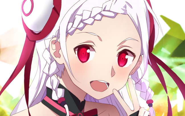 Обои картинки фото аниме, sword art online, девушка, взгляд, фон