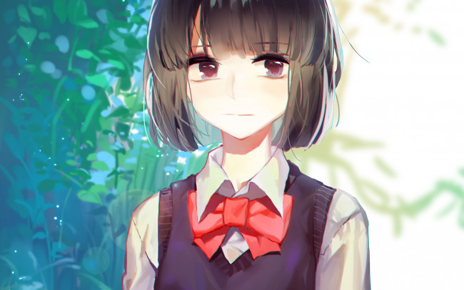 Обои картинки фото kuzu no honkai, аниме, девушка, взгляд, фон