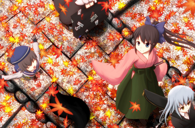 Обои картинки фото аниме, unknown,  другое, взгляд, девушка, фон