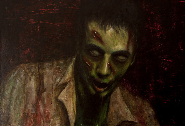 Обои картинки фото фэнтези, нежить, мужчина, фон, взгляд, порезы