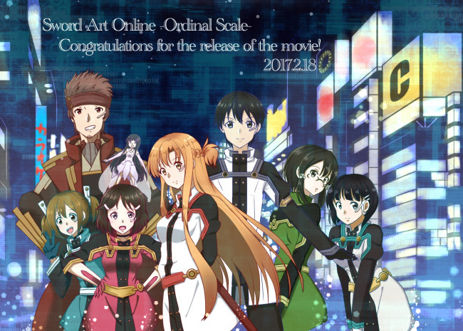 Обои картинки фото аниме, sword art online, девушки, взгляд, фон