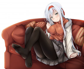 Картинка аниме kantai+collection фон взгляд девушка