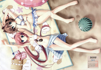 Картинка календари аниме очки двое девушка взгляд 2018