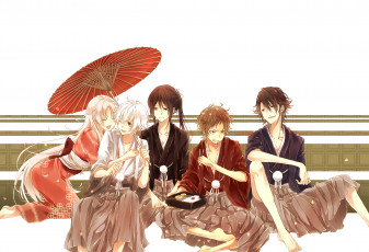 Картинка аниме k+project k project yatogami kuroh neko isana yashiro yata misaki fushimi saruhiko