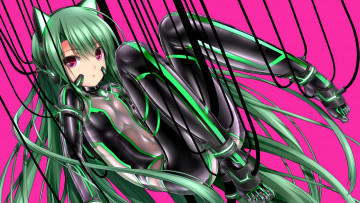 Картинка аниме оружие +техника +технологии девушка взгляд фон