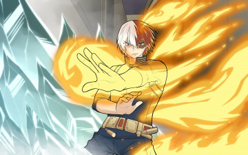 Картинка аниме boku+no+hero+academia тодороки шото