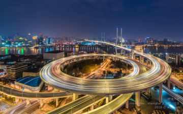 Картинка shanghai города шанхай+ китай ночь огни