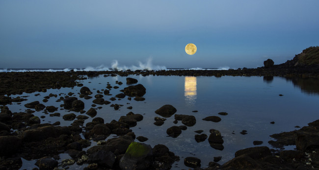 Обои картинки фото природа, побережье, ночь