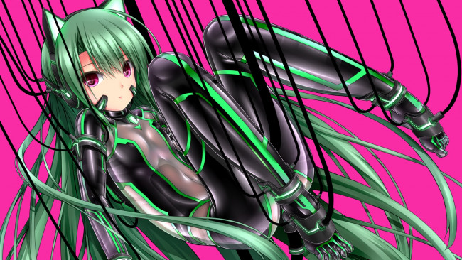 Обои картинки фото аниме, оружие,  техника,  технологии, девушка, взгляд, фон