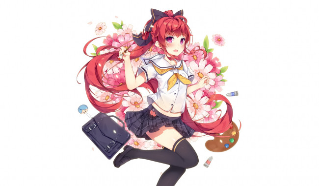 Обои картинки фото аниме, unknown,  другое , девушка, взгляд, фон