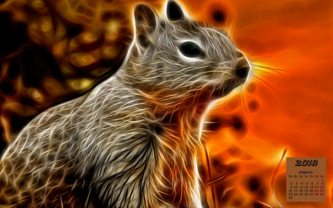 Обои картинки фото календари, рисованные,  векторная графика, 2018, взгляд, животное