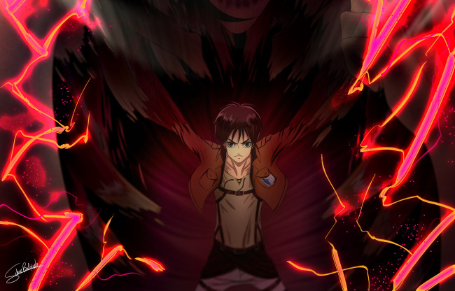 Обои картинки фото аниме, shingeki no kyojin, эрен
