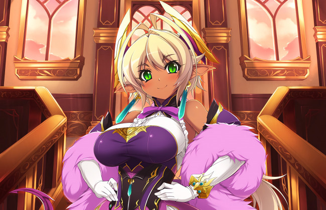 Обои картинки фото shingeki no bahamut,  genesis, аниме, девушка, взгляд, фон