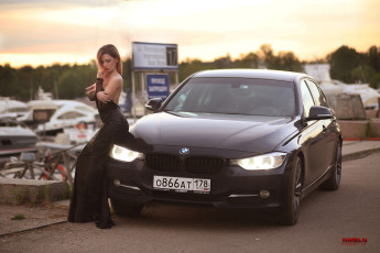 обоя автомобили, -авто с девушками, девушка, авто