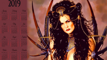 Картинка календари фэнтези женщина украшение