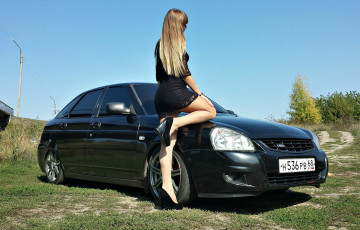 обоя автомобили, -авто с девушками, девушка, авто