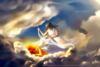 обоя календари, фэнтези, облако, сон, девушка, полет, calendar, 2020