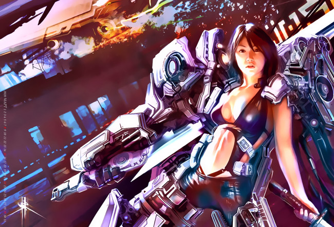 Обои картинки фото календари, фэнтези, девушка, оружие, calendar, 2020